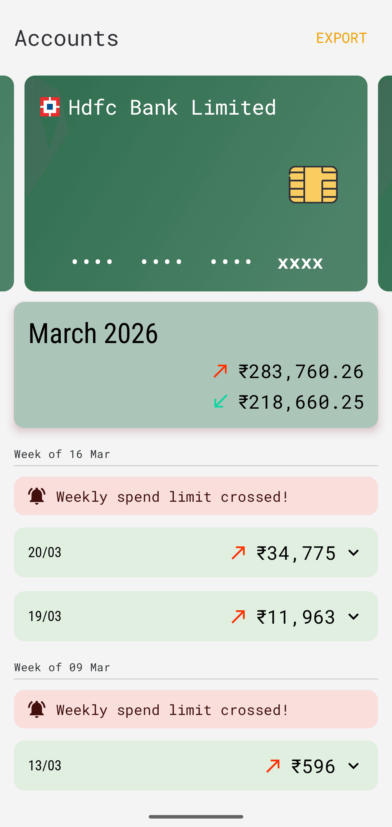 finr card view