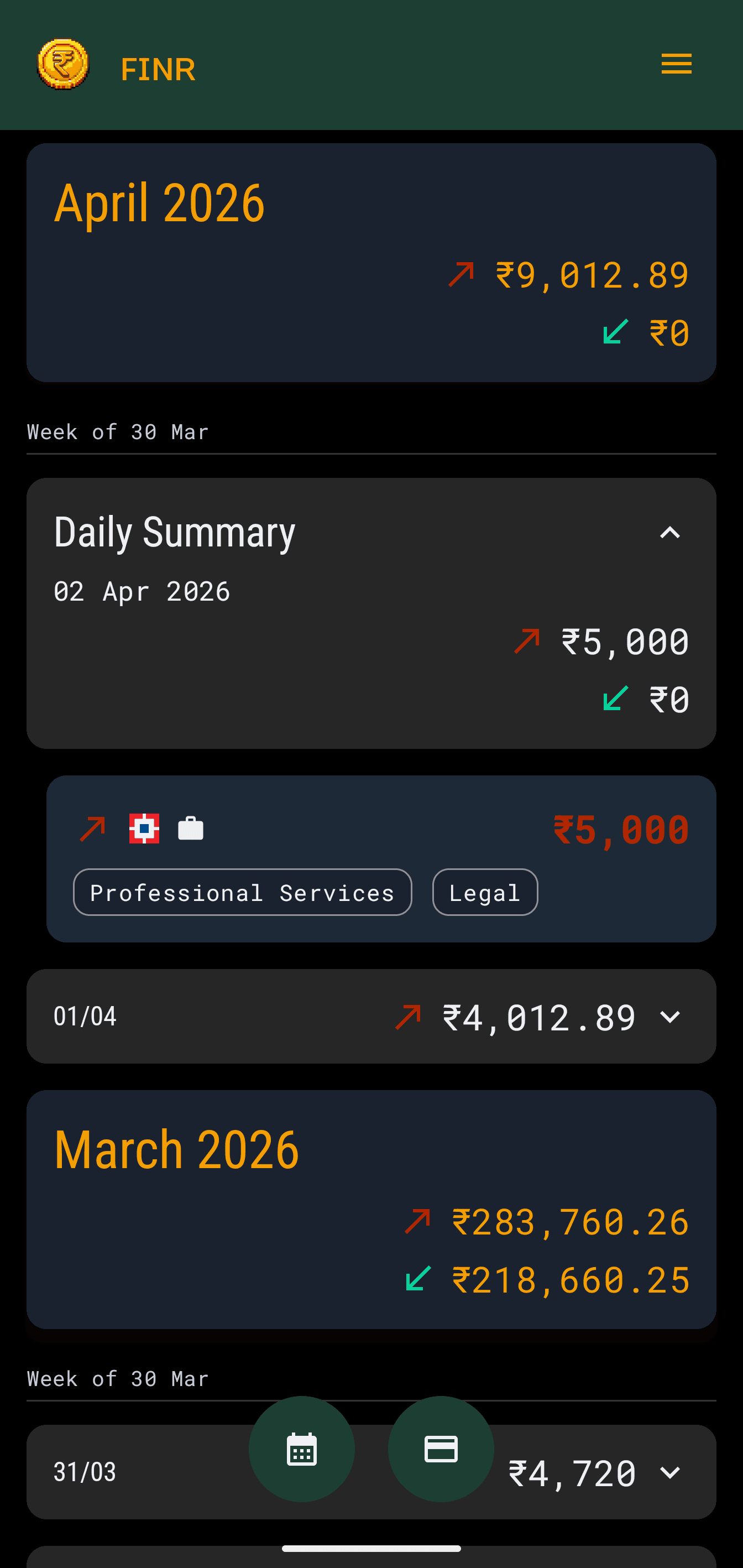finr dark theme preview